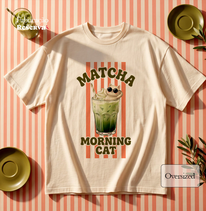Matcha Morning Cat